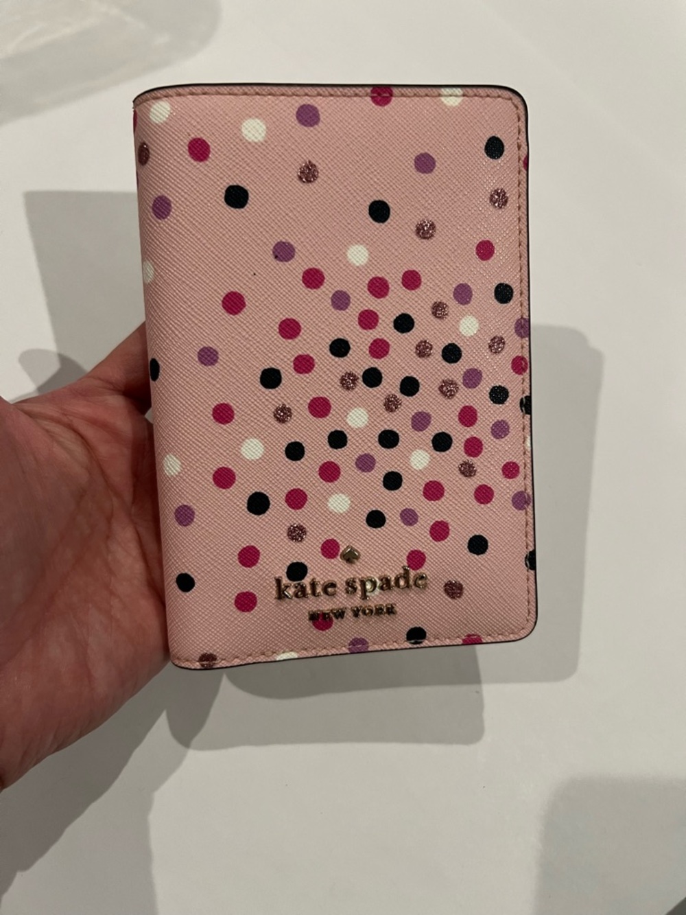 kate spade Pink Polka Dot Passport holder